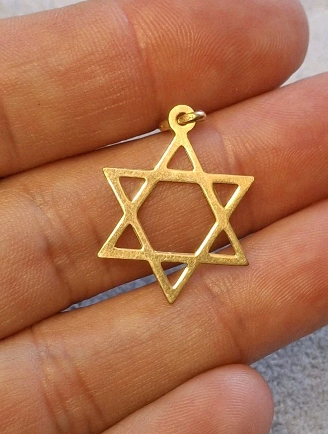 9ct Gold Star of David Pendant Charm