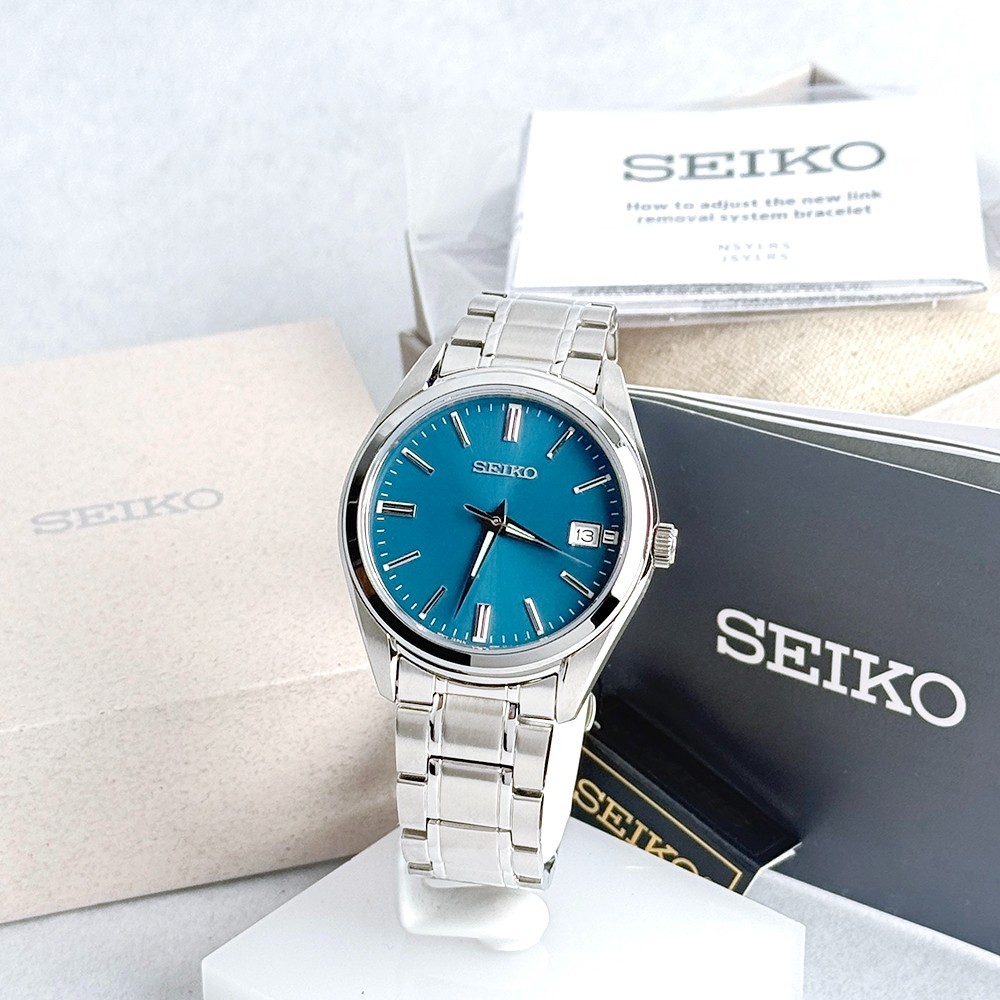 Seiko Essentials Men’s Quartz Blue Dial Stainless Steel Watch SUR525