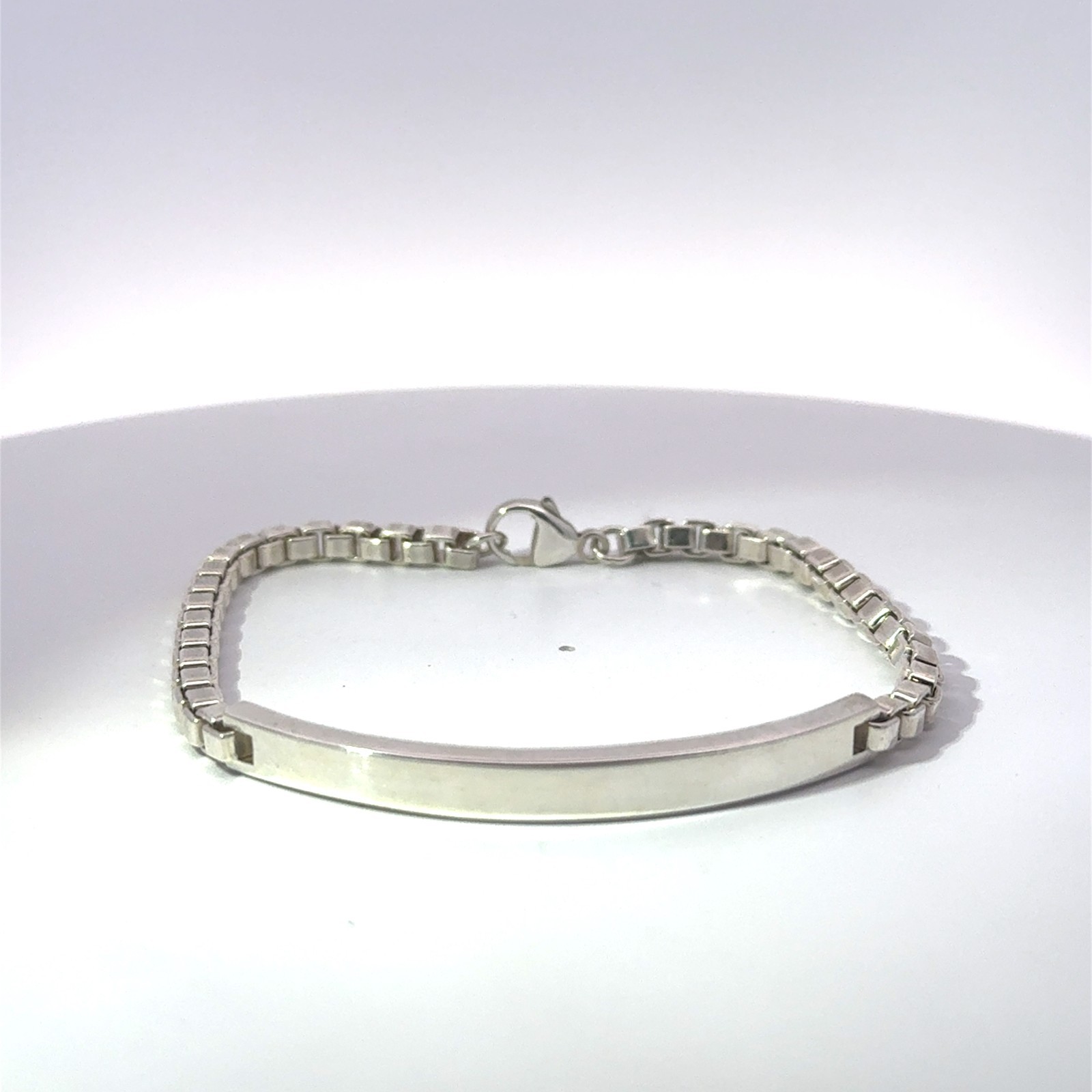 Tiffany & Co. 925 Sterling Silver Venetian Link ID Bracelet 8″