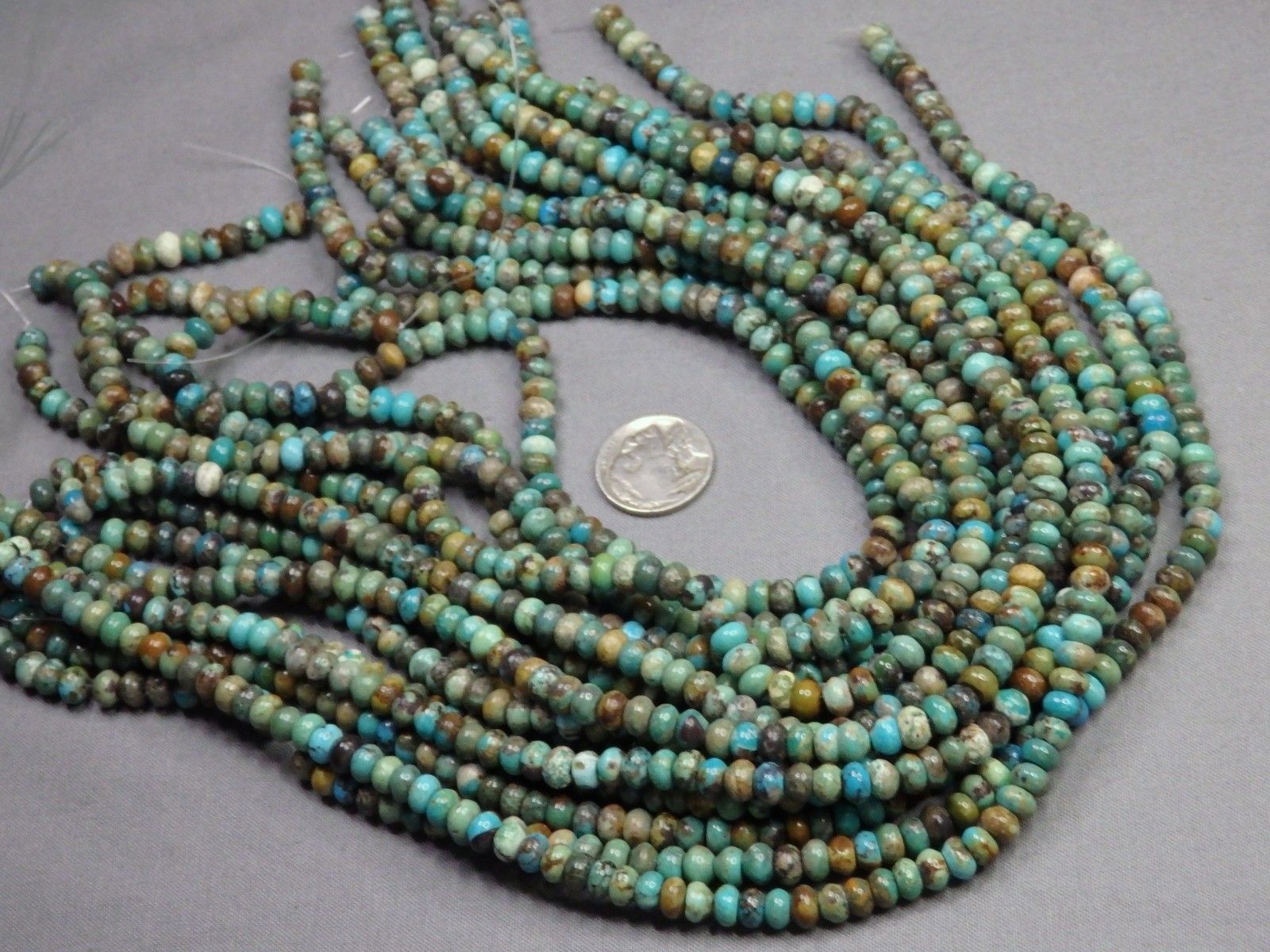 Quality Asian QINGU TURQUOISE 6mm Rondelle BEADS 16″ Strand 100cts+