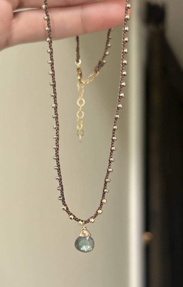 Pyrite Seed Bead Labradorite 14k Gold Filled Necklace Sundance Catalog $148