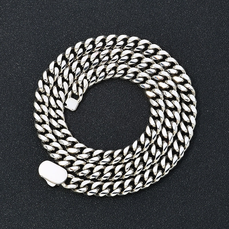 Fashion Mens Cuban Link Chain Stainless Steel Necklace Hip Hop Jewelry for Men