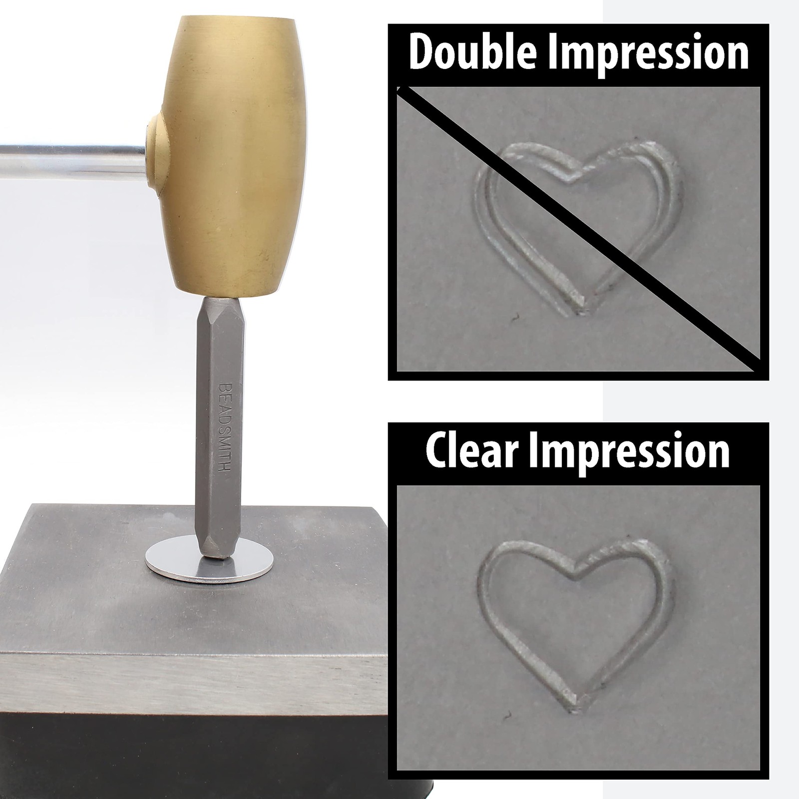 Brass Head Mallet – Metal Elements – 10 Inches long, 2LB head with a 38mm Fac…