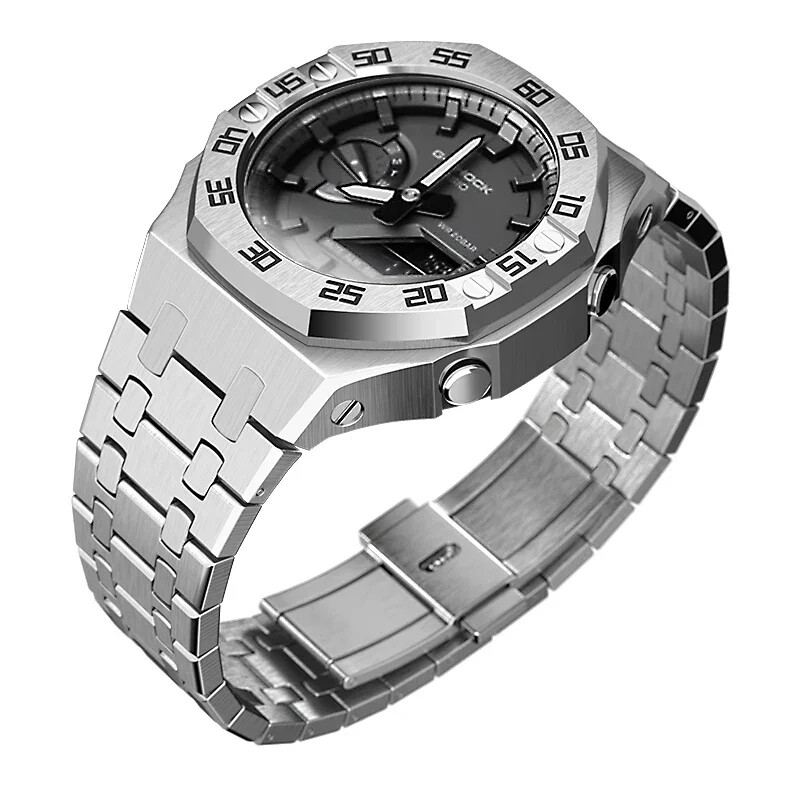 Dial Bezel Mod Kit Steel Case Strap for G-Shock GA-2100/2110 Refit Cover AP Band