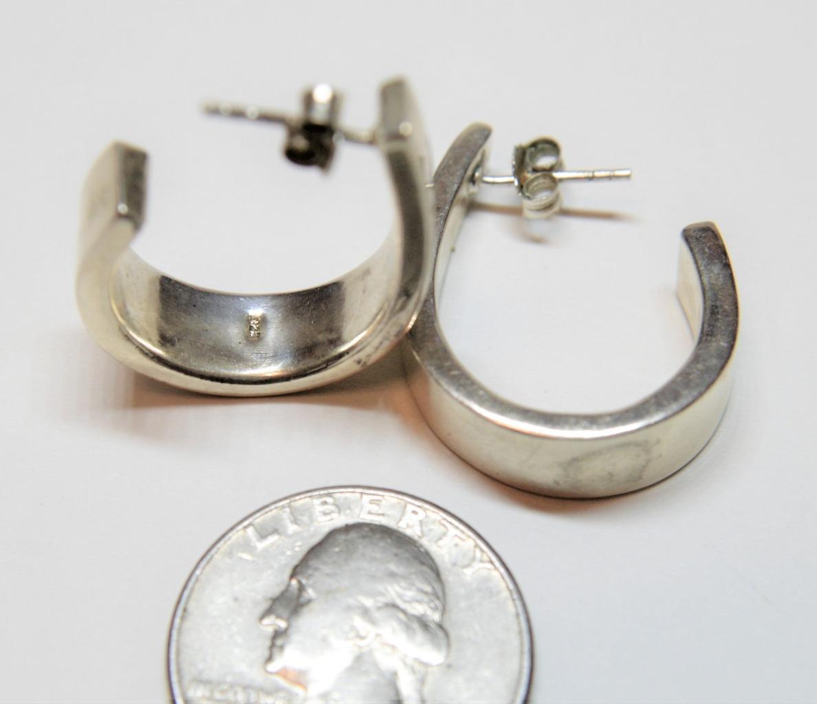 Stamped 925 Sterling Silver Polished Pierced Earrings 6.80g
