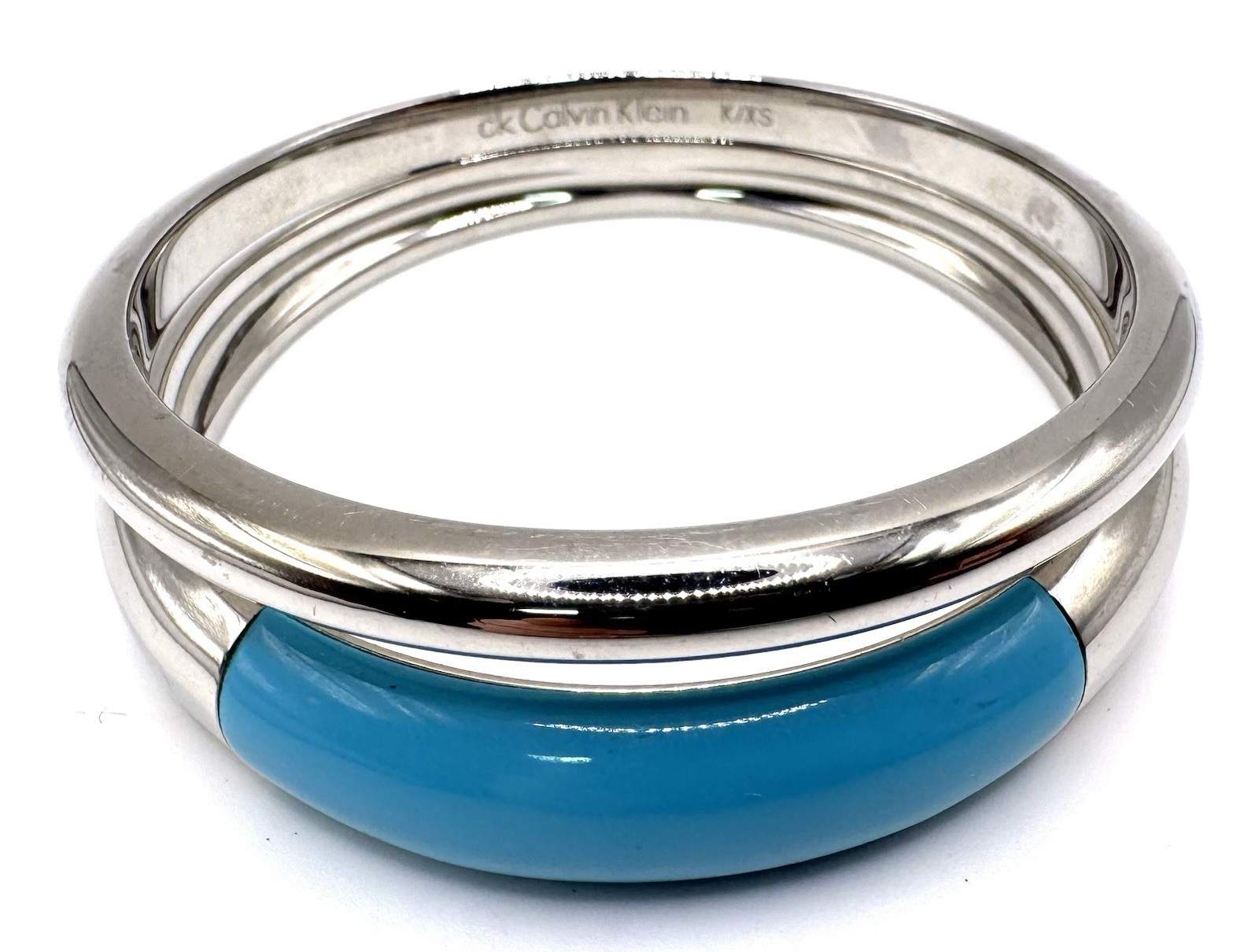 Calvin Klein Ellipse Two-tone Blue Stainless Steel Bracelet Free Shipping