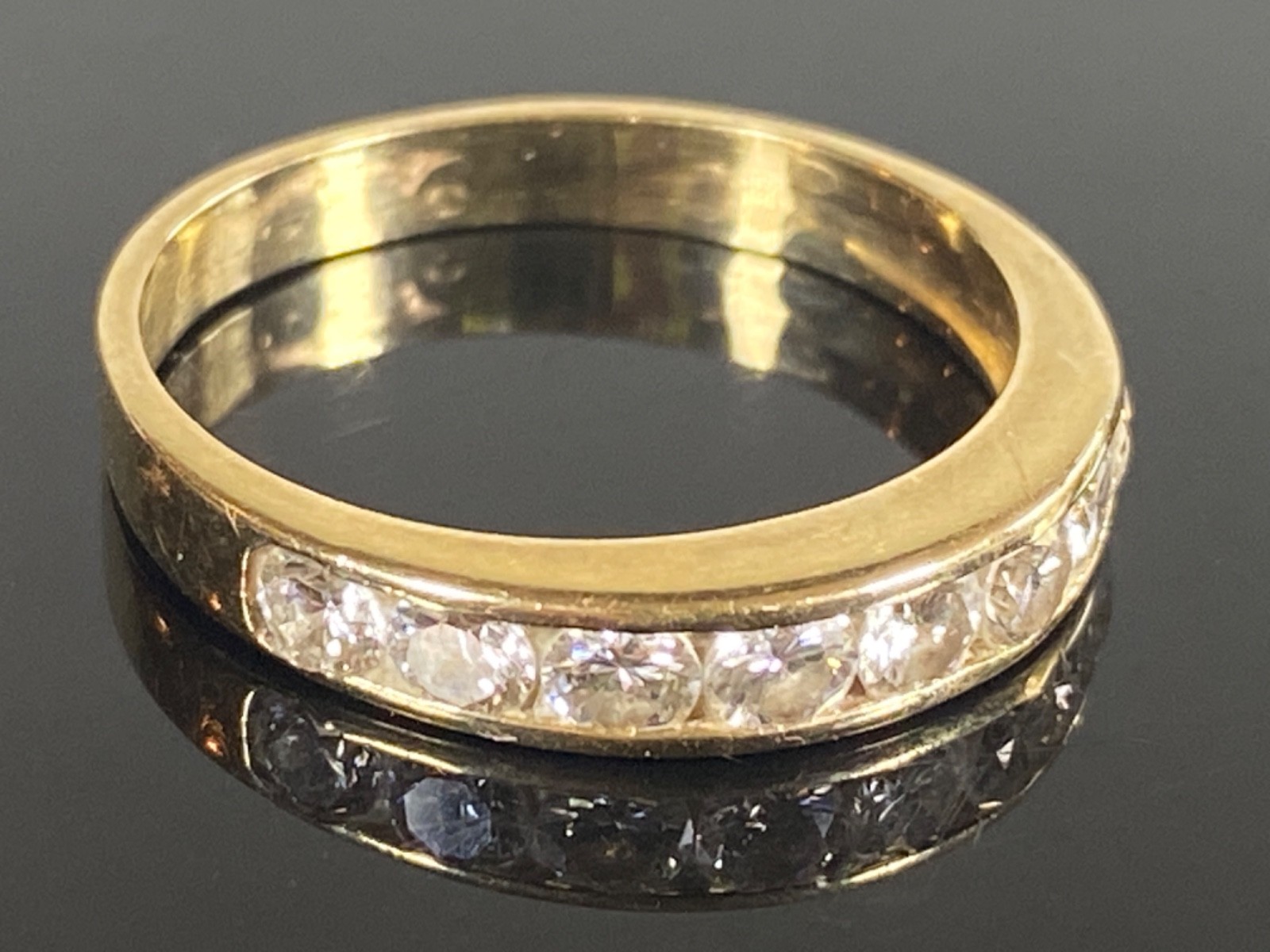 14K Yellow Gold Diamond Band Ring – Size 6.5 / 2.4 Grams / .90–1.00 CTW