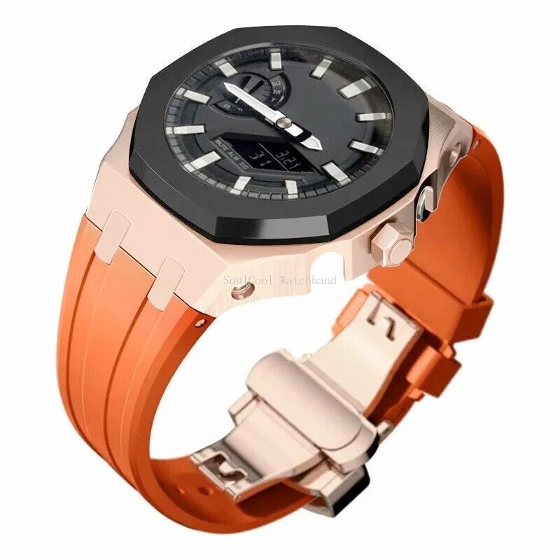 Gen 5th Metal Watch Bezel Case Mod Kit With Rubber Band For Casioak GA 2100/2110