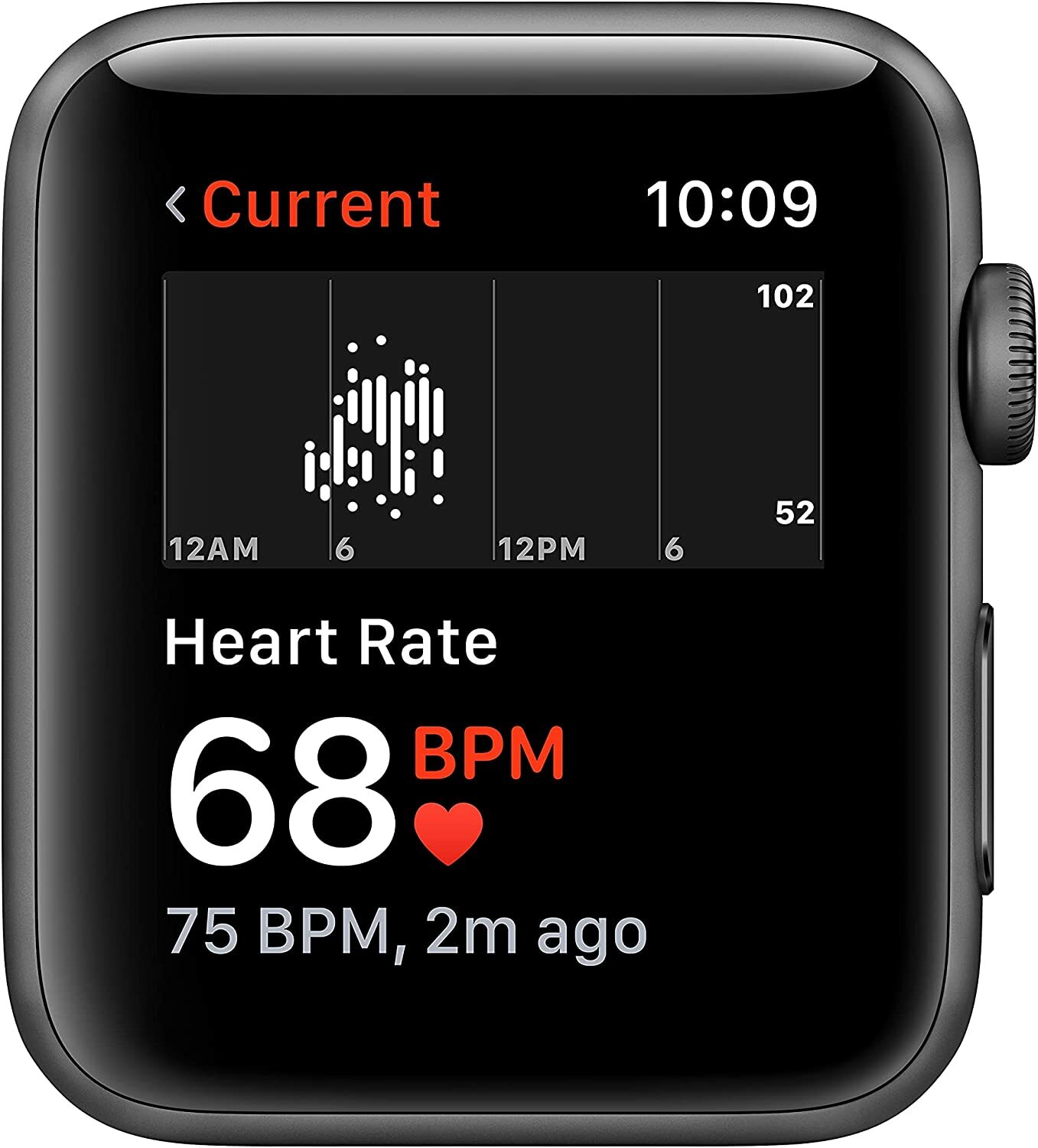 Apple Smart Watch 3 GPS 42mm Space Gray Aluminum Case Black Sport Band MTF32LL/A