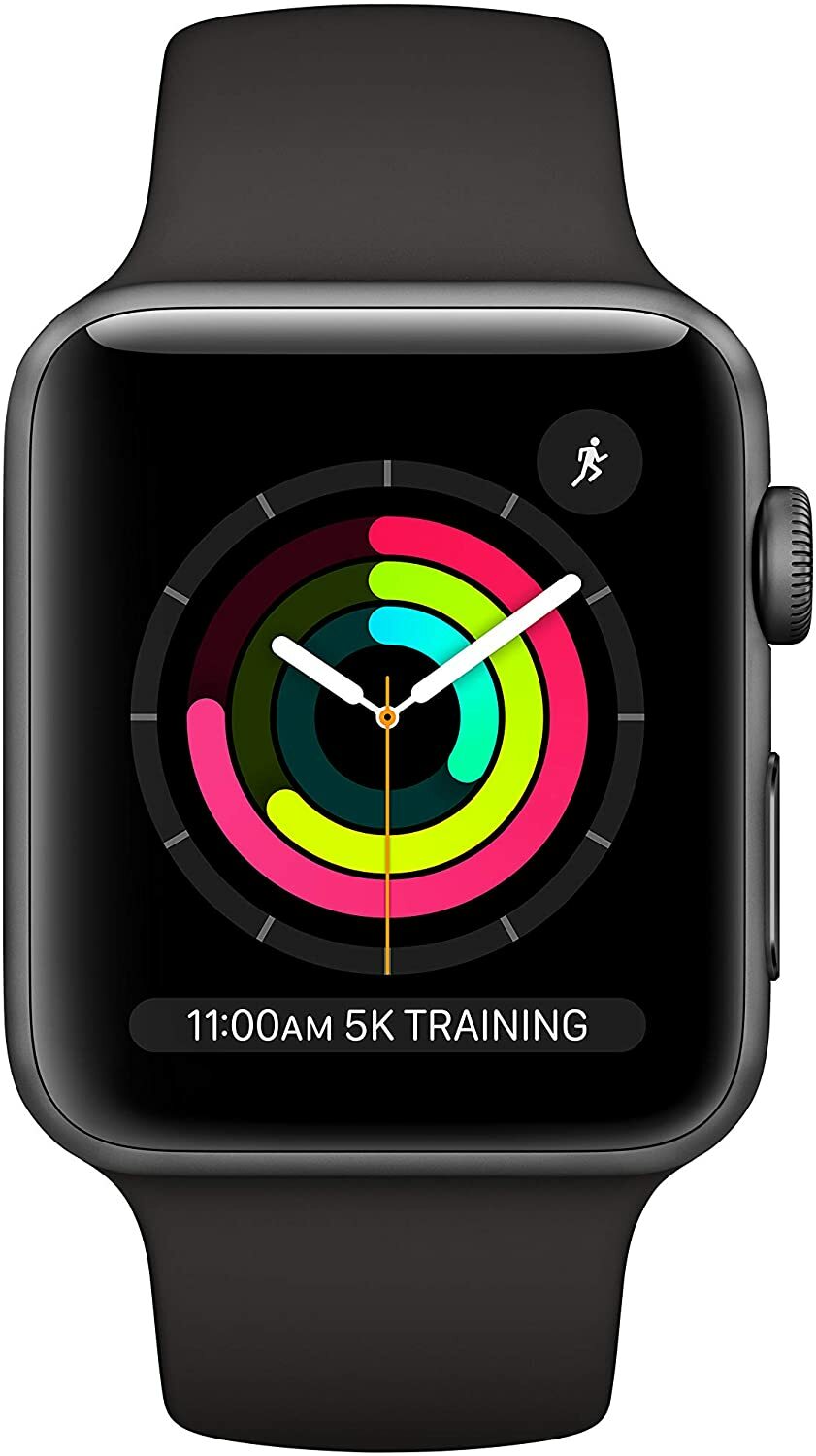 Apple Smart Watch 3 GPS 42mm Space Gray Aluminum Case Black Sport Band MTF32LL/A