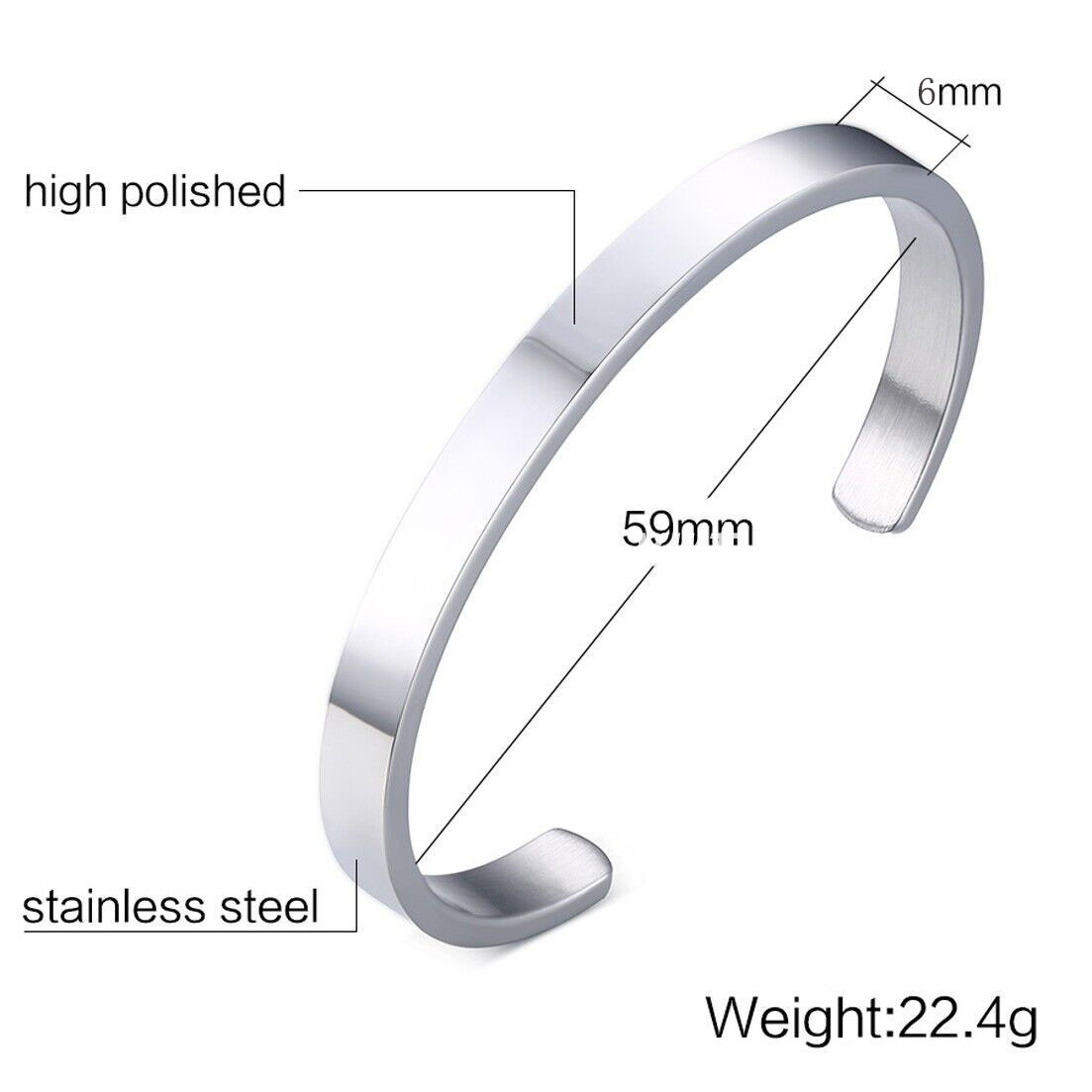 Men’s Fashion Jewelry Gold Silver Or Black Cuff Stainless Steel Bracelet