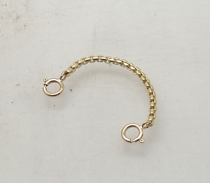 1.7mm Round Box Safety Chain with Double Clasp Lock REAL 14K Yellow Gold