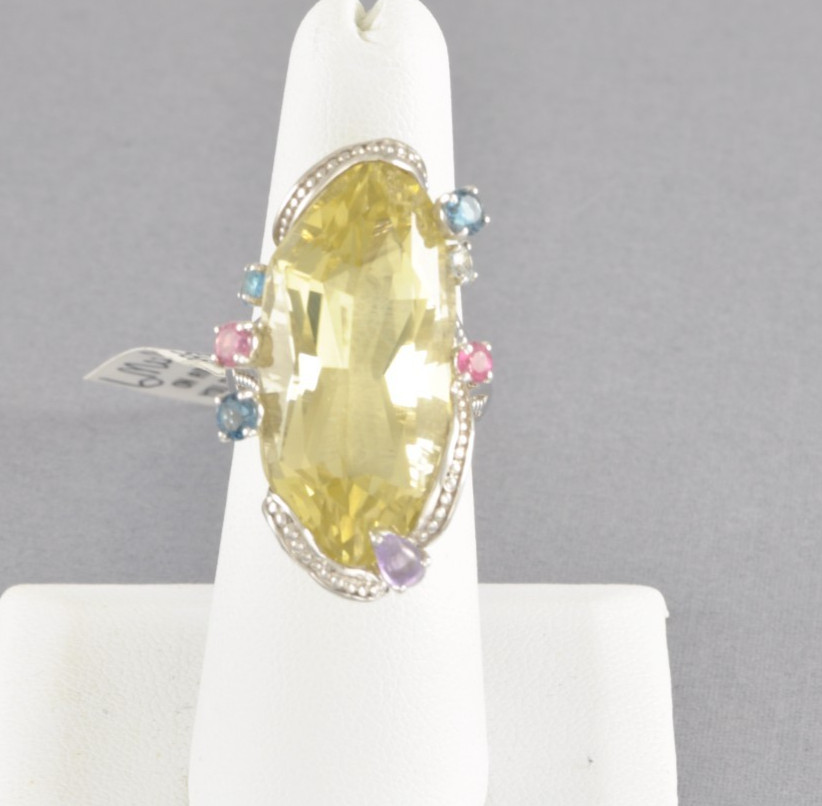 Sterling Bold 20.00 ct tw Multi-gemstone Ring – Size 6