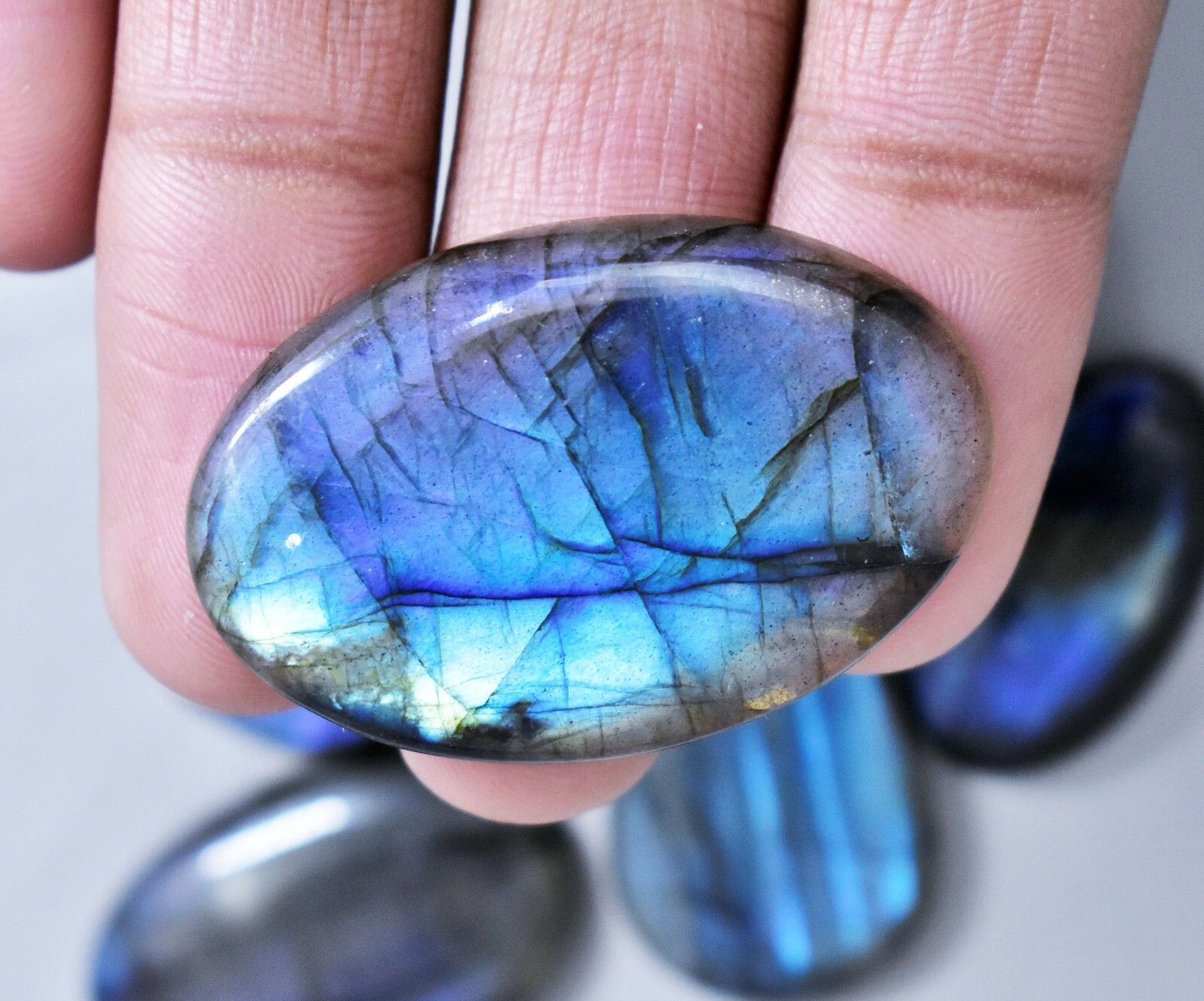 50ct 1-2 Pieces Wholesale Blue Labradorite Cabochon Loose Labradorite Gems V61-1
