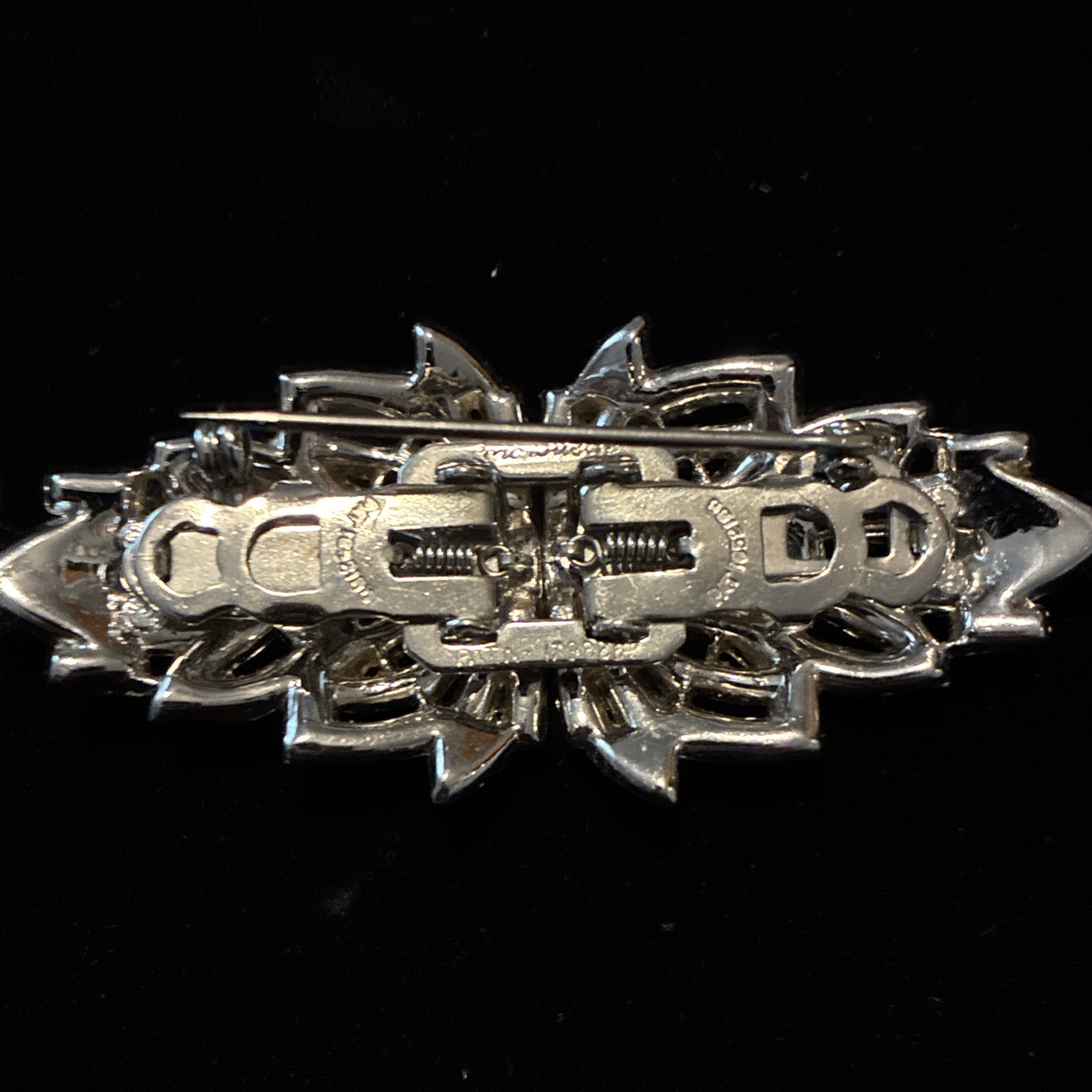 Vintage Coro Duette Rhinestone Baguette Sunburst Convertible Dress Clip Brooch