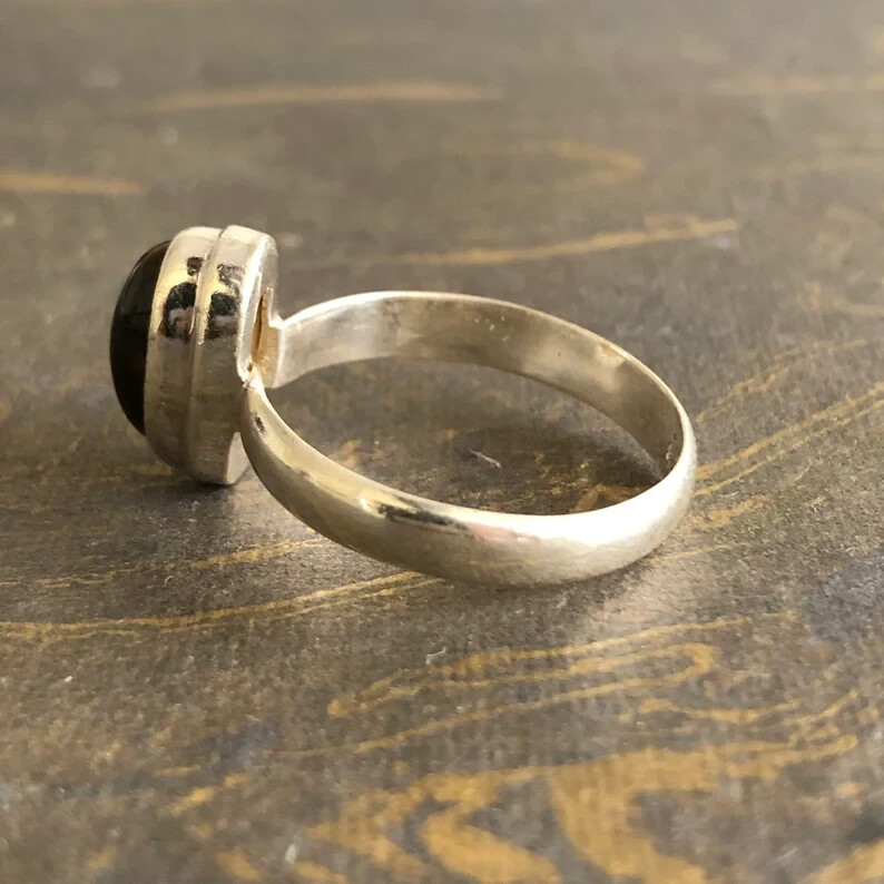 Natural Tiger Eye Ring Women’s Ring 925 Sterling Silver Boho Ring Gift for Her