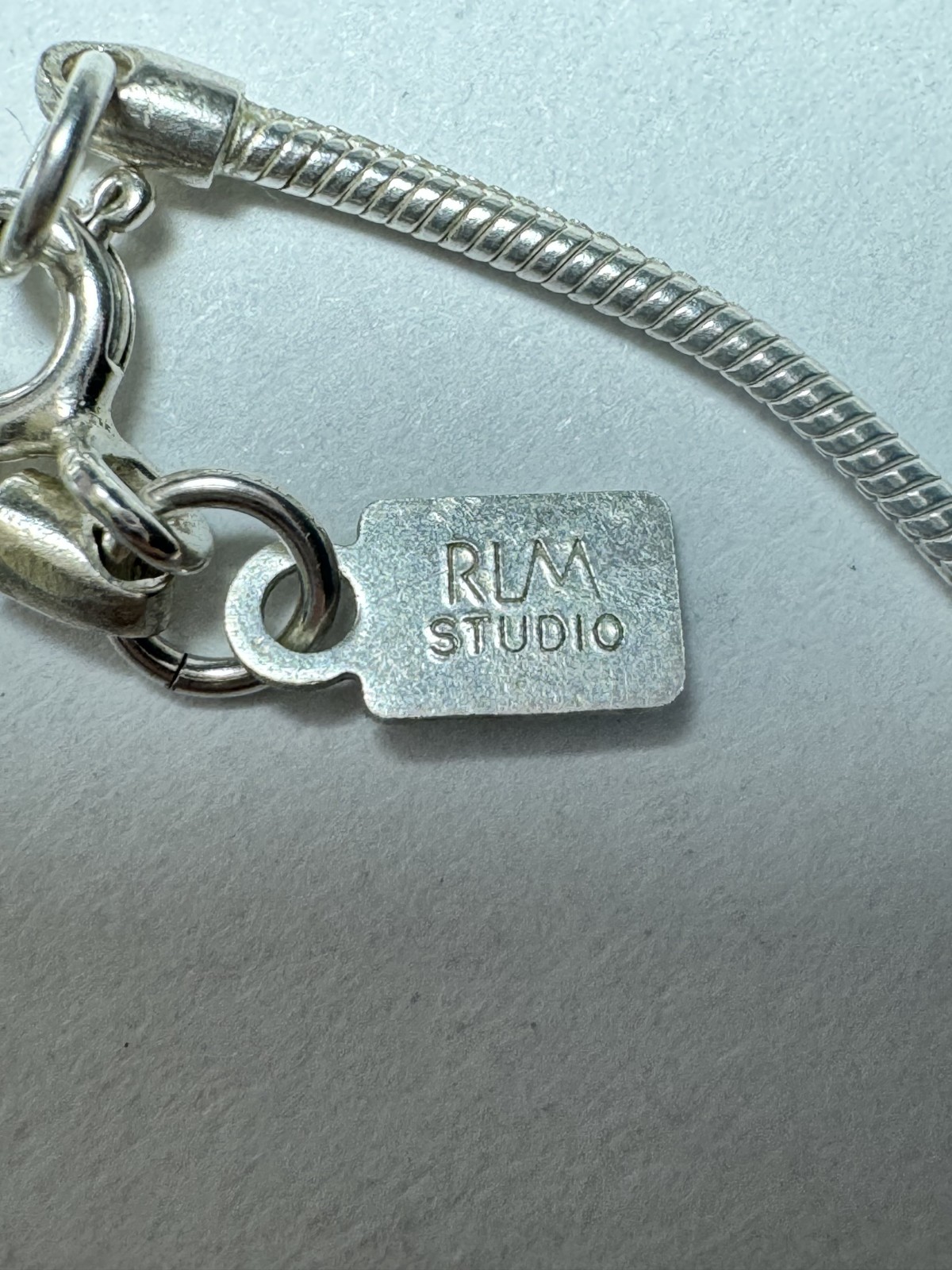 RLM Studio Sterling Silver 925 Puffy Cross Pendant Necklace