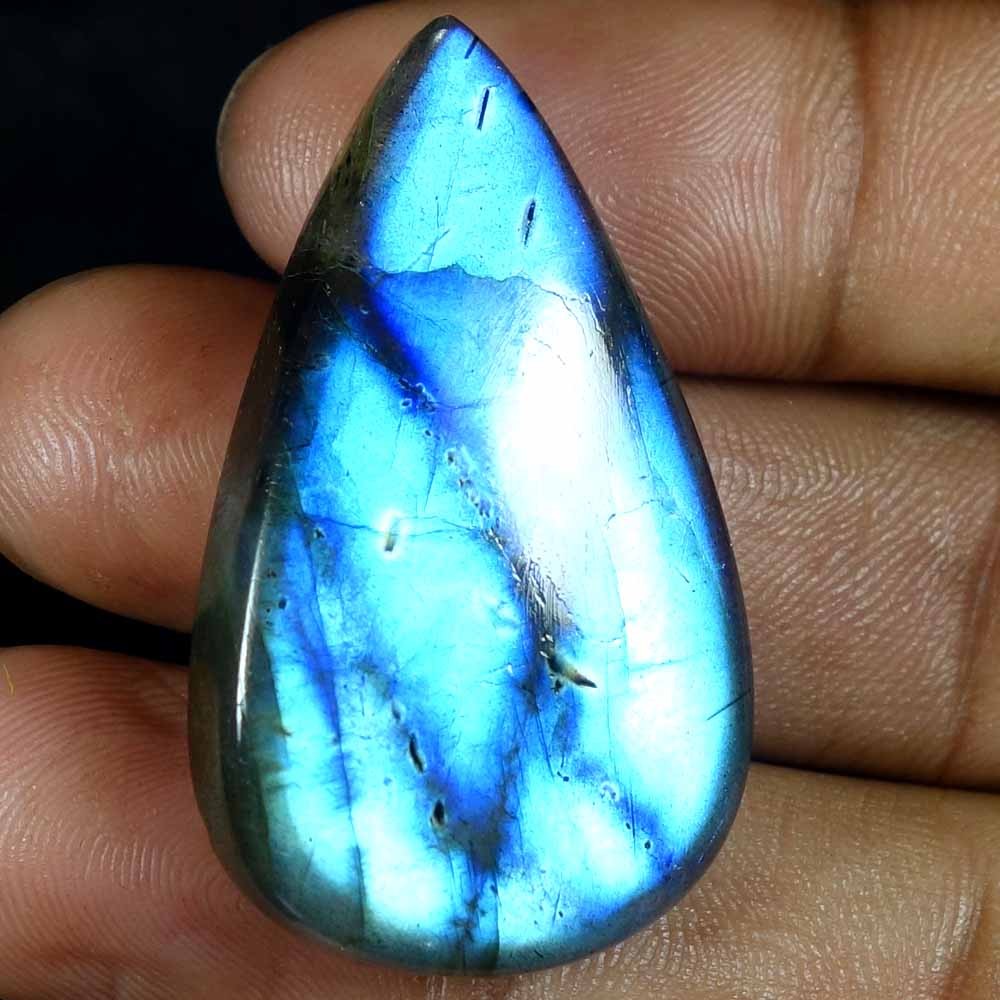 100% Natural Top Grade Blue Labradorite Pear Cab Gemstone 58.85Cts 24X 40X 08mm