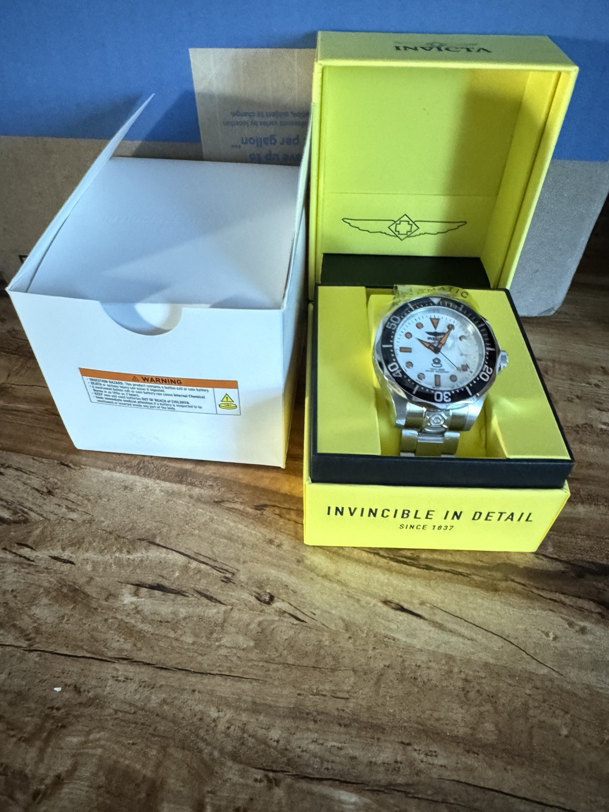 Invicta Grand Diver Automatic 47mm White Dial Black Bezel SS New Tag & Box 10640