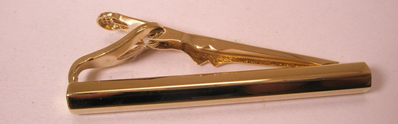 1-7/8″ Hexagon Hex Key Thin Design Gold Tone Quality Vintage Tie Bar Clip
