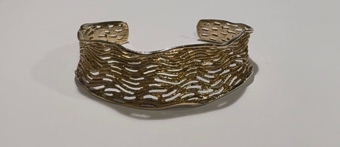 Vicenza Yellow Gold over Sterling Silver Cuff Bracelet QVC