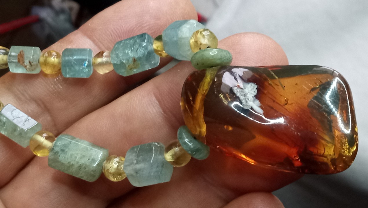 Amber Natural 25 million years old from Mexico adjustable hand braided.