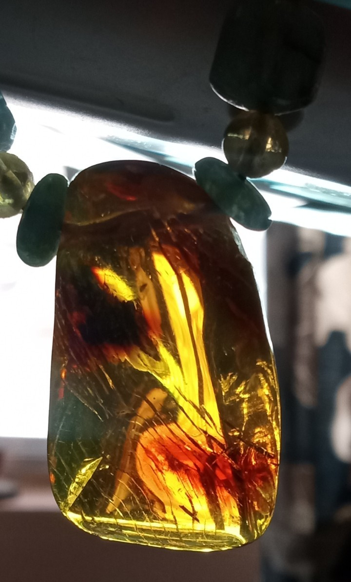 Amber Natural 25 million years old from Mexico adjustable hand braided.