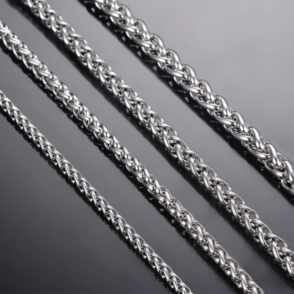 1Pice Width 2.5-6mm Keel Link Chain Necklace for Men Women Stainless Steel Chain
