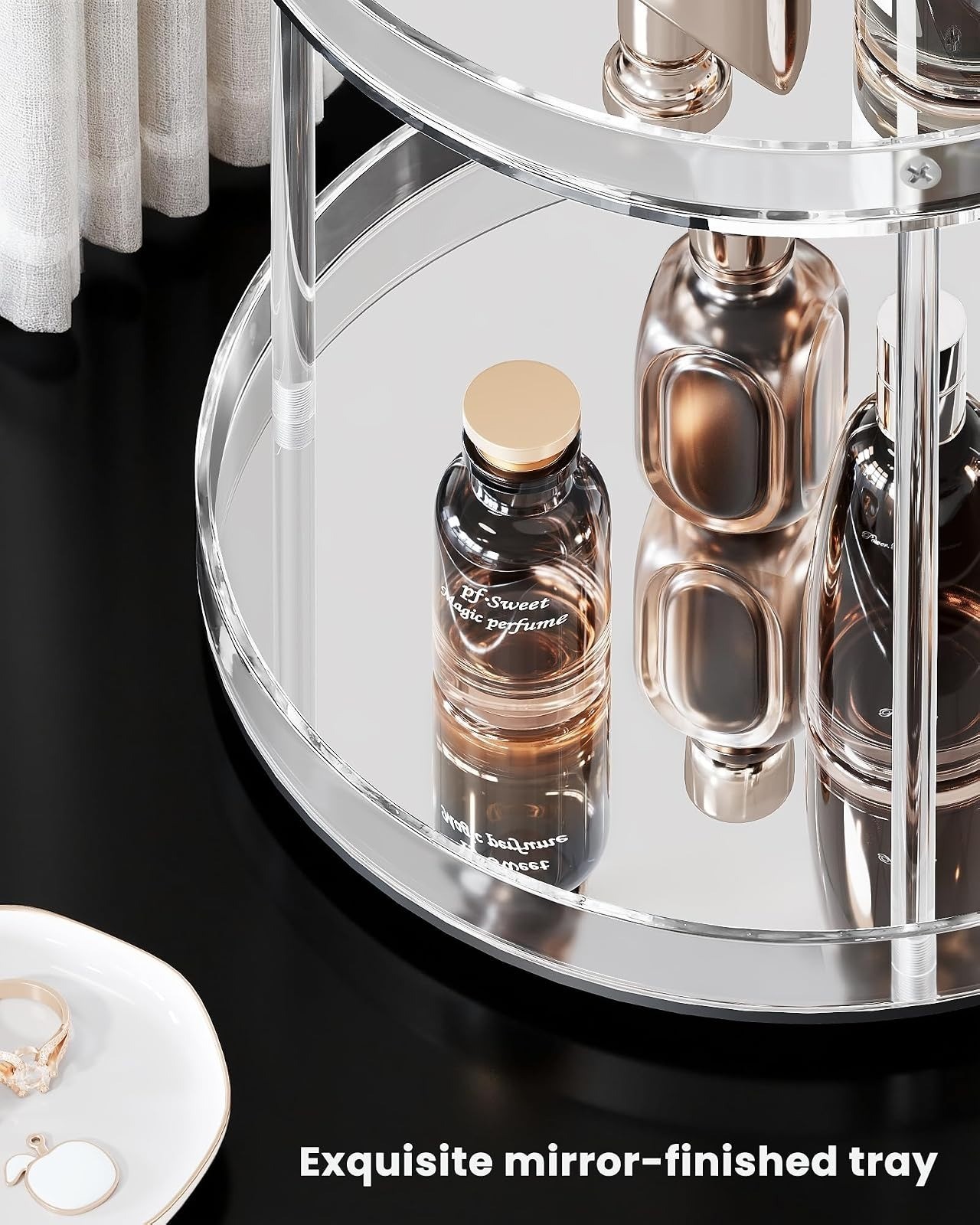 Lolalet 360° Rotating Acrylic Perfume Organizer – 2 Tier Display Rack