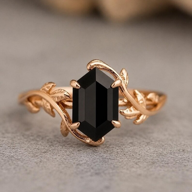 Black Hakik Ring, Base Metal: Brass Finish: Gold Plated