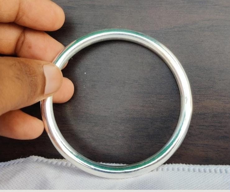 MASSIVE HEAVY 6mm Thick Chunky Solid Sterling Silver Round Bangle Bracelet Plain