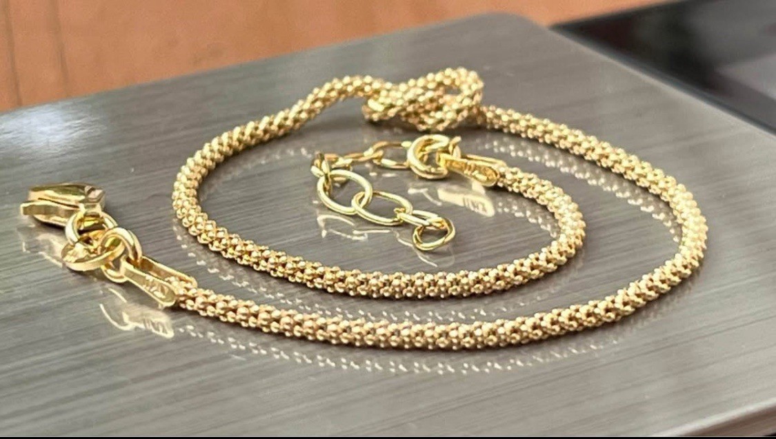 925 🇮🇹🪢 7” – 8.25” Vermeil Italian Knot Gold on Sterling Silver Bracelet