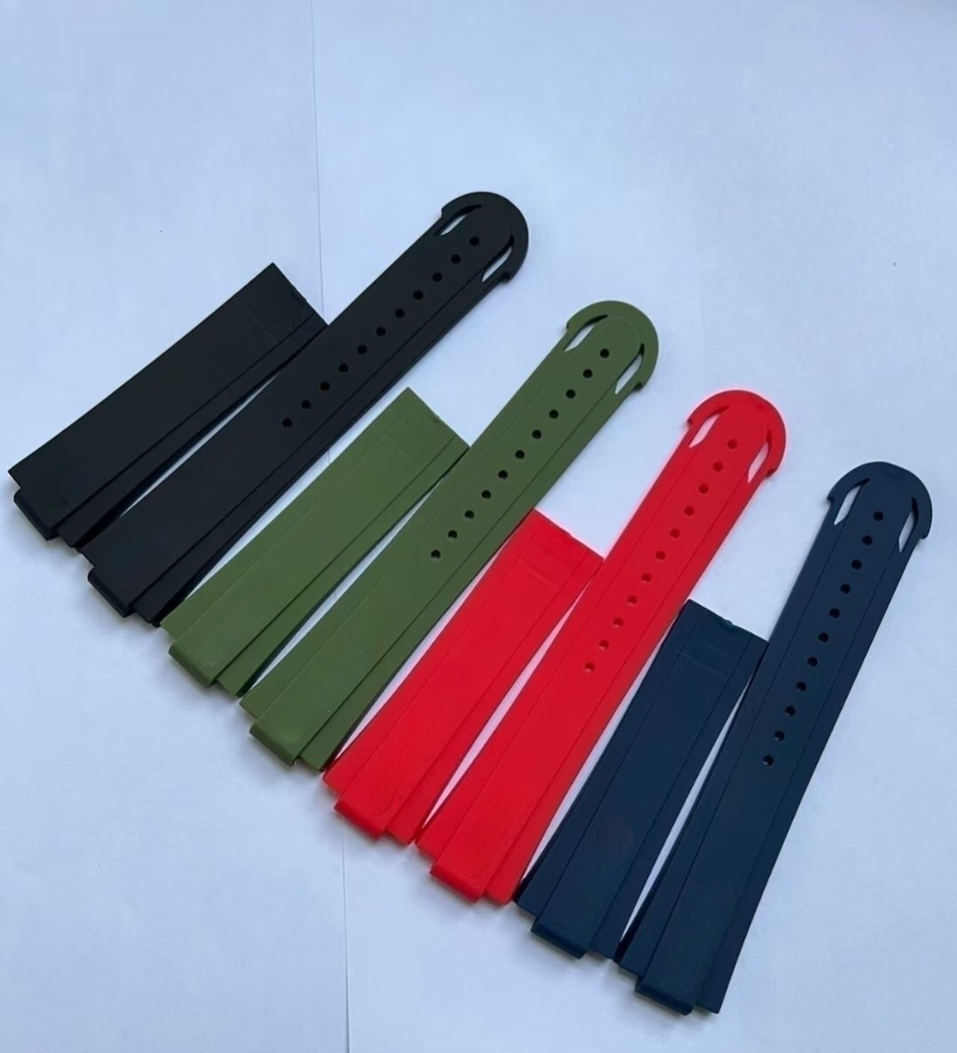 24x12mm Rubber Convex Strap Watchband For Oris Aquis 7730 7740 43mm
