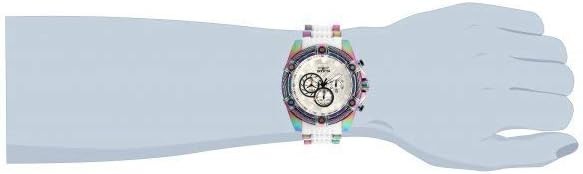 Invicta Men’s Bolt Quartz Chrono 52MM White Dial Iridescent Steel Watch 25530