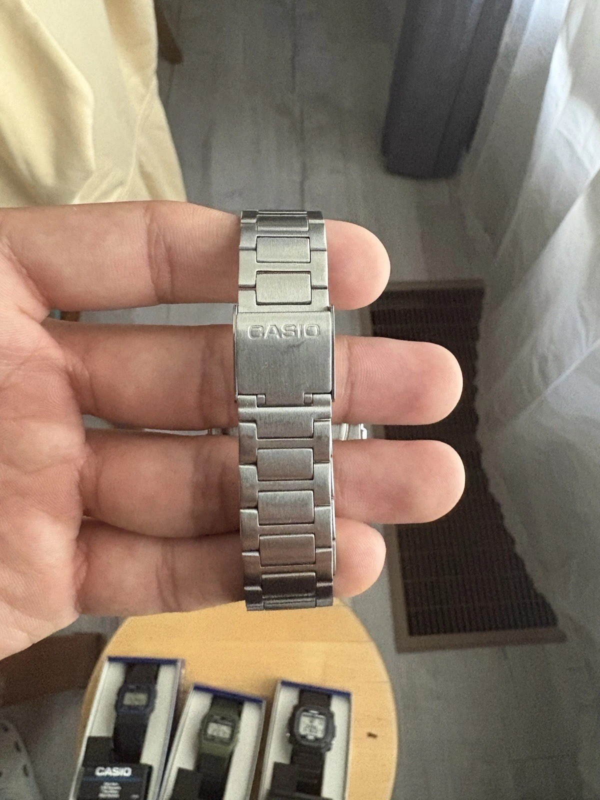 Casio F91W-1 Lot + Illuminator Black/green/ Stainless Steel Watch Strap, NEW NM