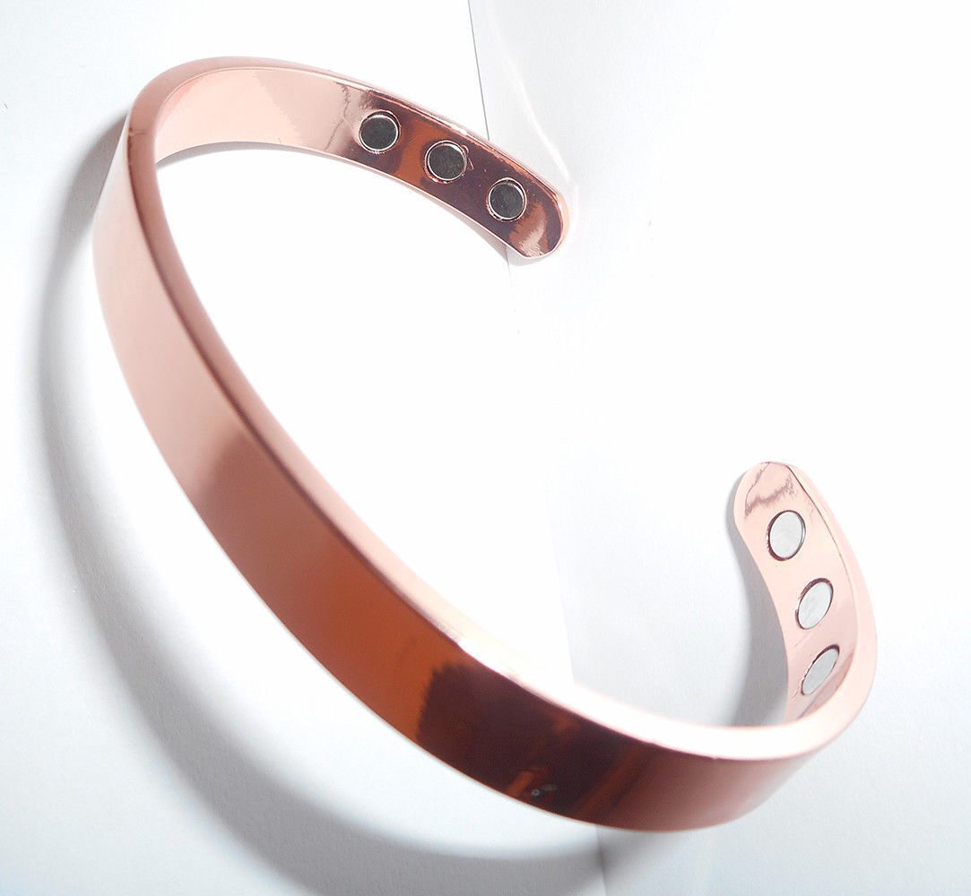 2× Pure Copper Magnetic Bracelet Arthritis Therapy Energy Bangle Pain Relief USA