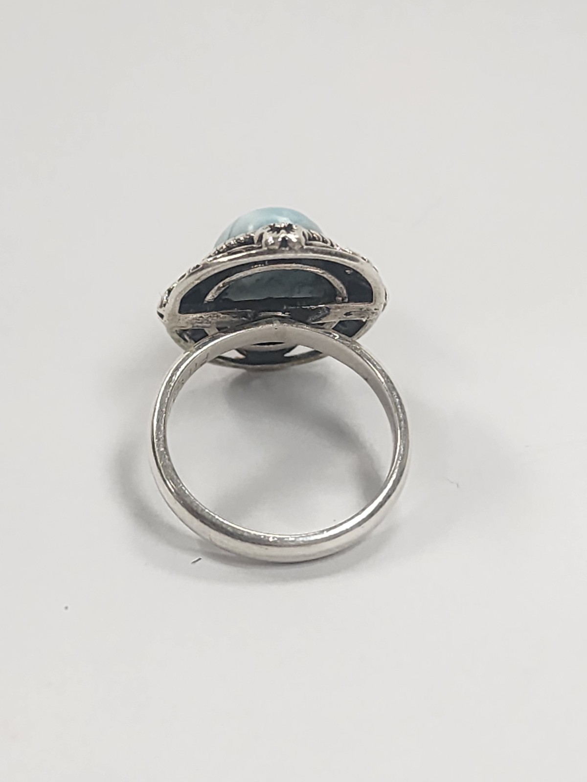 Blue Larimar Sterling Silver Ring #3622