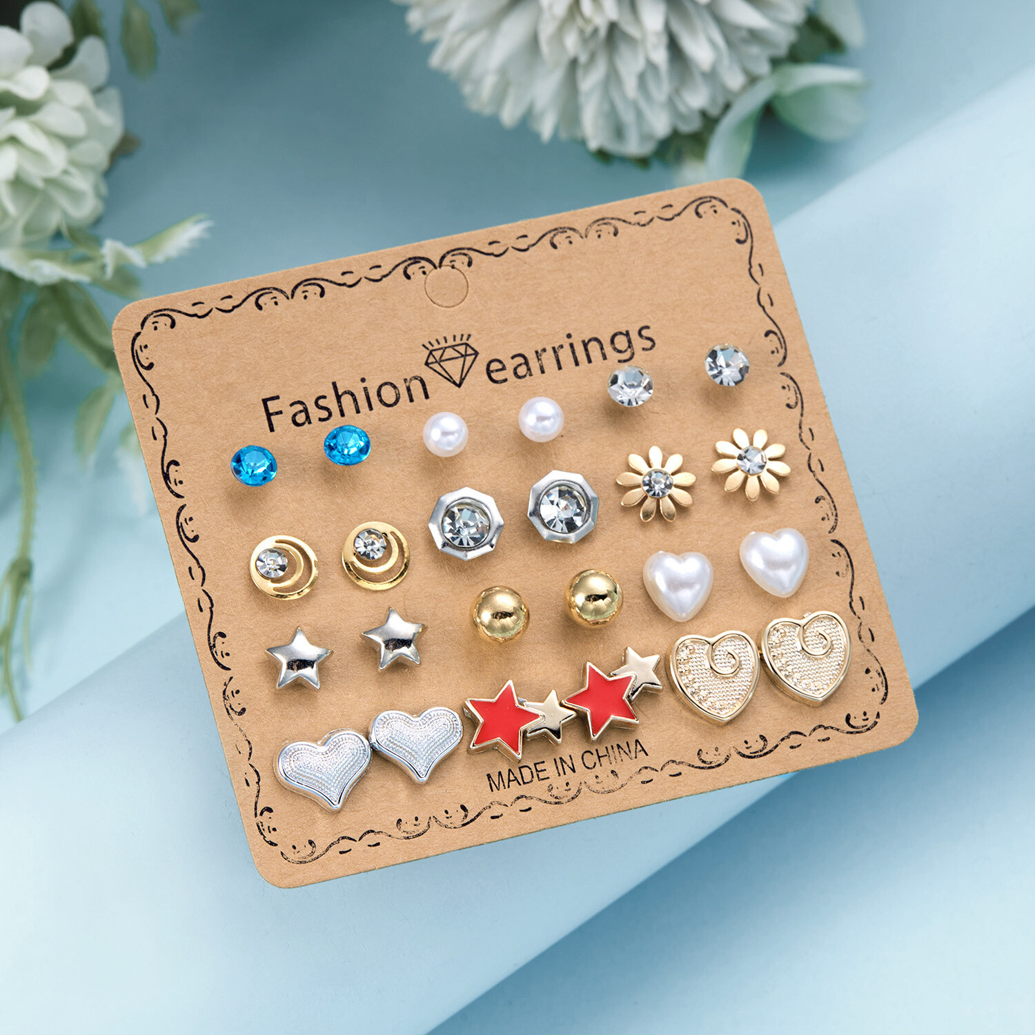 84 Pairs Fashion Alloy Stud Earrings Set for Women – Elegant and Lovely
