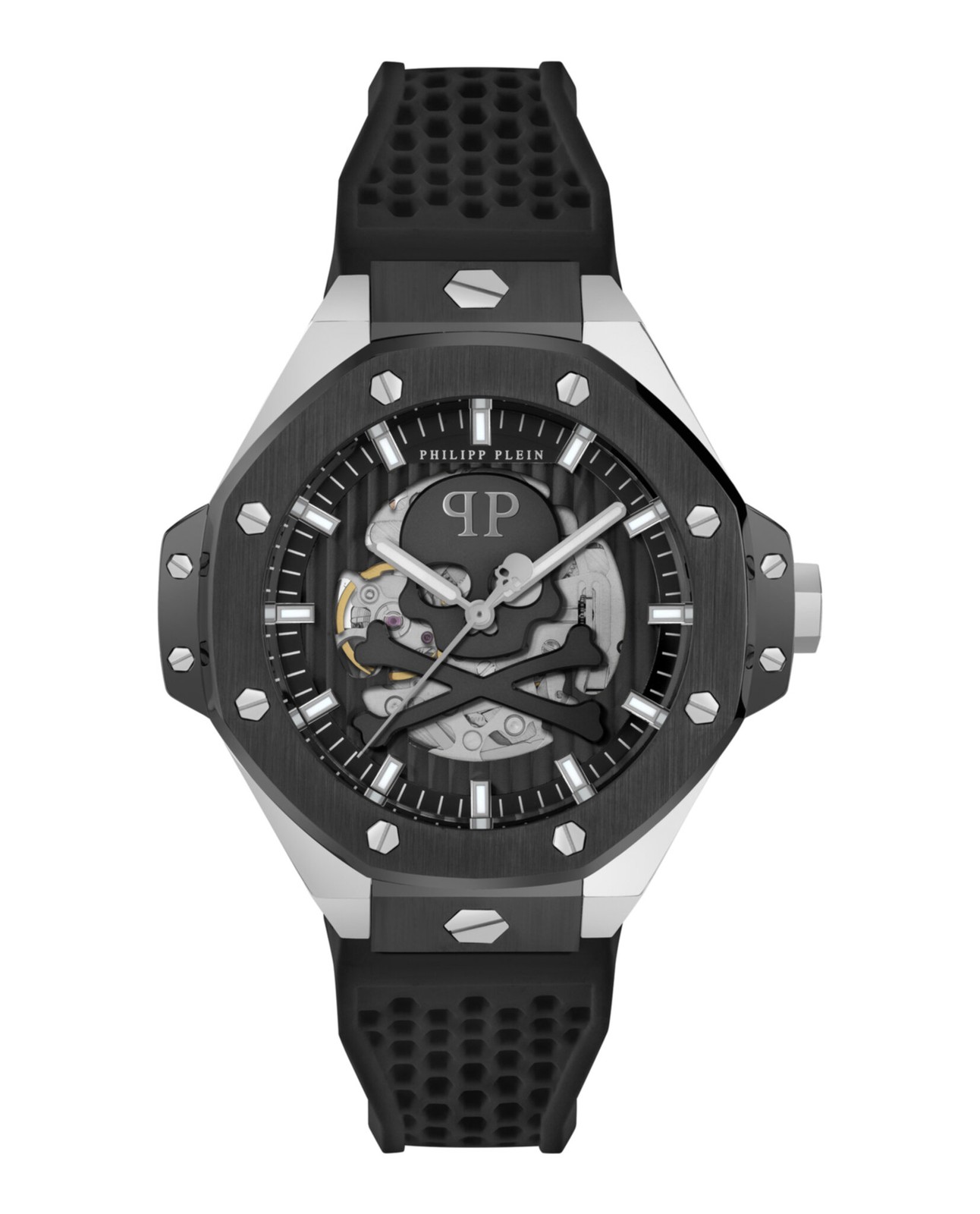 Philipp Plein Mens Stainless Steel 46mm Strap Fashion Watch