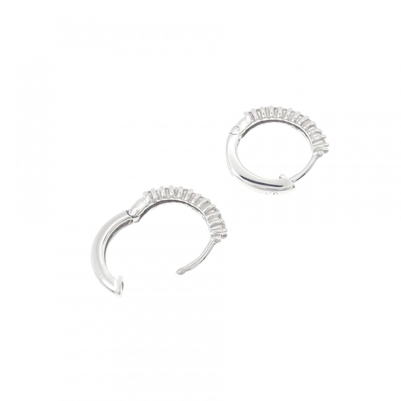 Authentic K14WG Diamond Hoop Earrings 0.20CT #230-000-716-3622