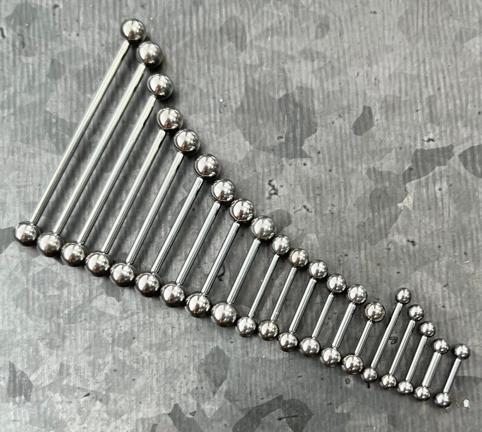 PAIR Internally Threaded Solid Titanium Barbells Tongue, Tragus, Nipple Rings