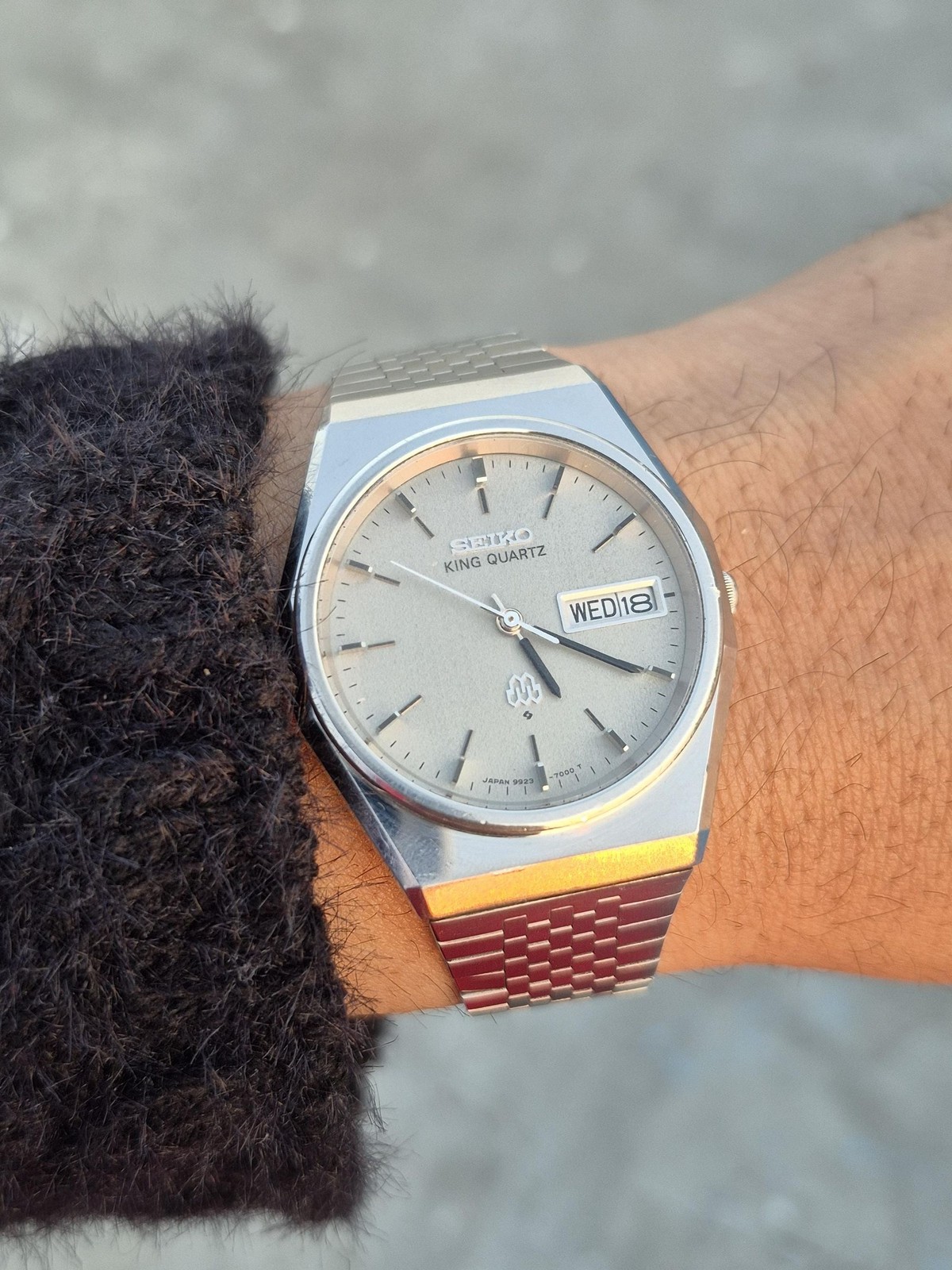 Vintage Seiko King Twin Quartz Watch 9923-7000 Stainless Steel Day Date JDM HAQ