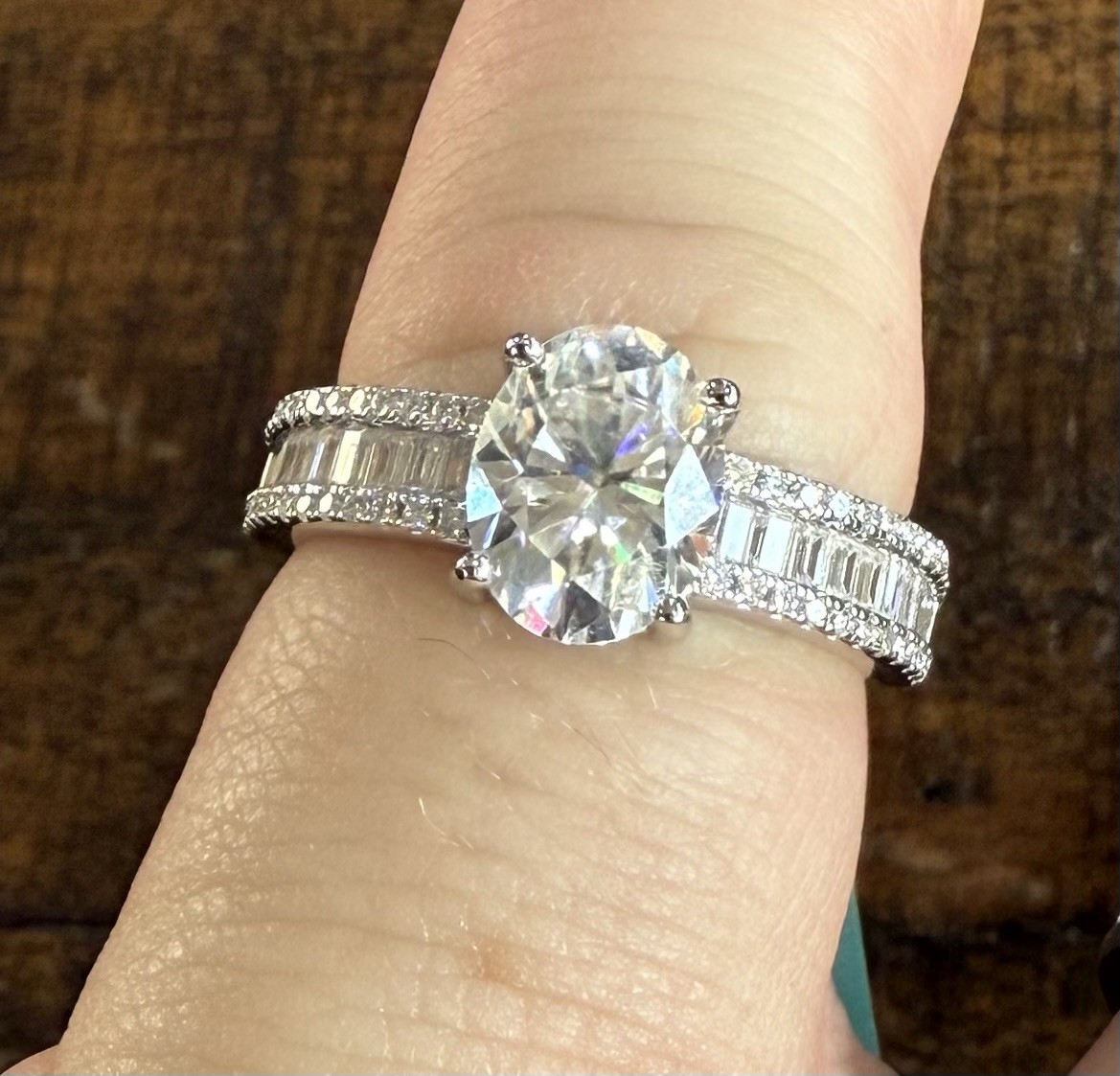 Engagement Wedding SIZE 8 Moissanite Ring 925 Sterling Silver $799.99 Retail