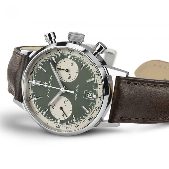 Hamilton American Classic Intra-Matic Auto Chrono Green Dial Men Watch H38416560