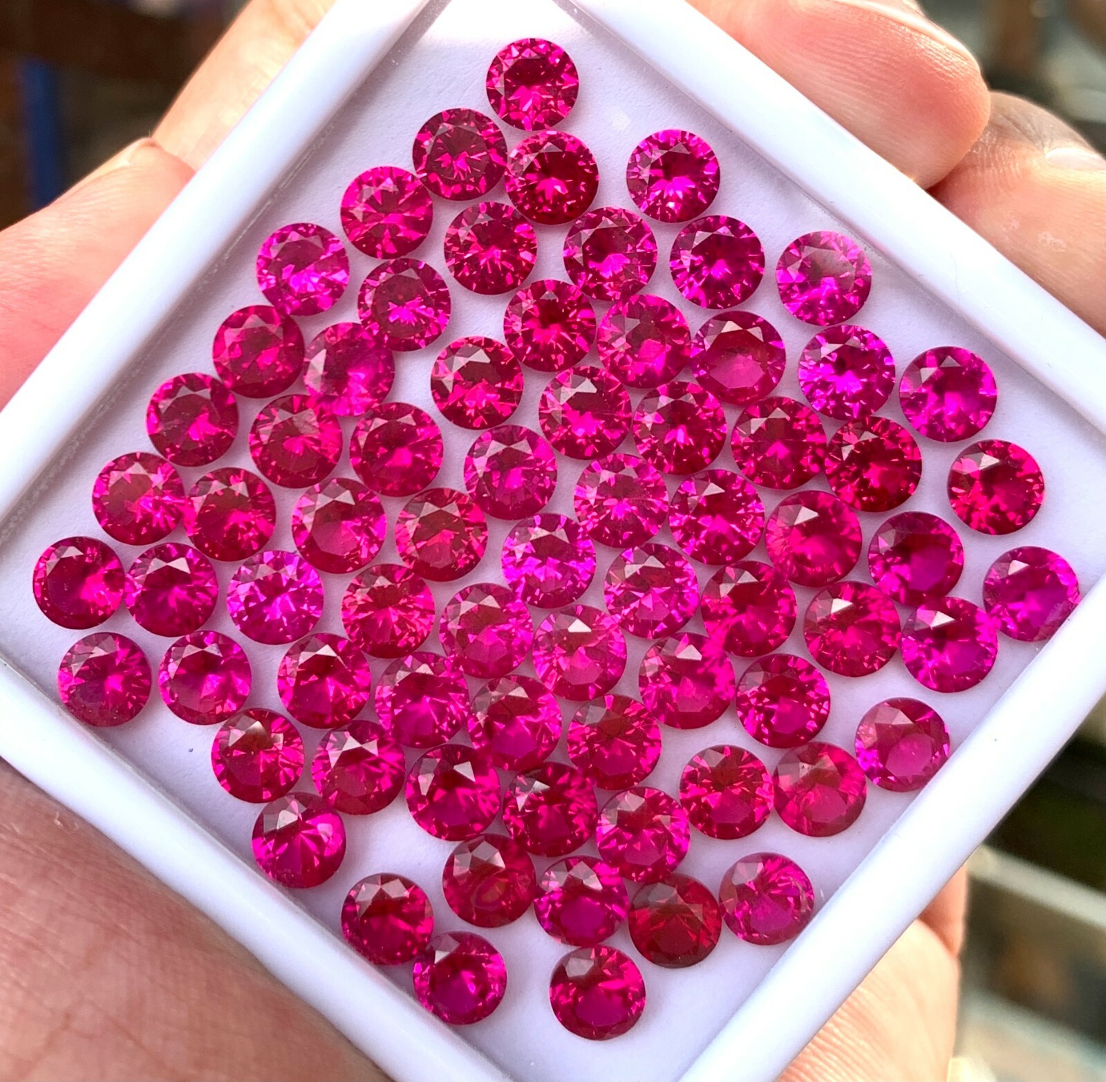 100 Pcs Natural Mogok Red Ruby Round 6.00 MM Certified Treated Loose Gemstone
