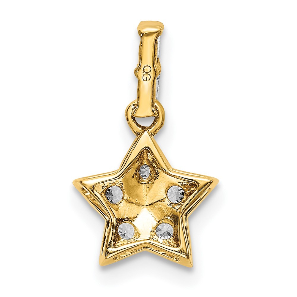 14k Yellow Gold Diamond and Yellow Sapphire Star Pendant 0.62gm