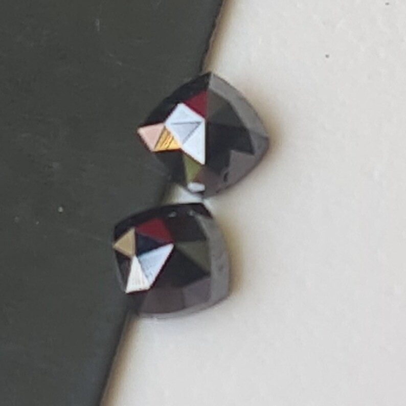 5mm Black Diamond Pair, Natural Black Square Shaped Rose Cut