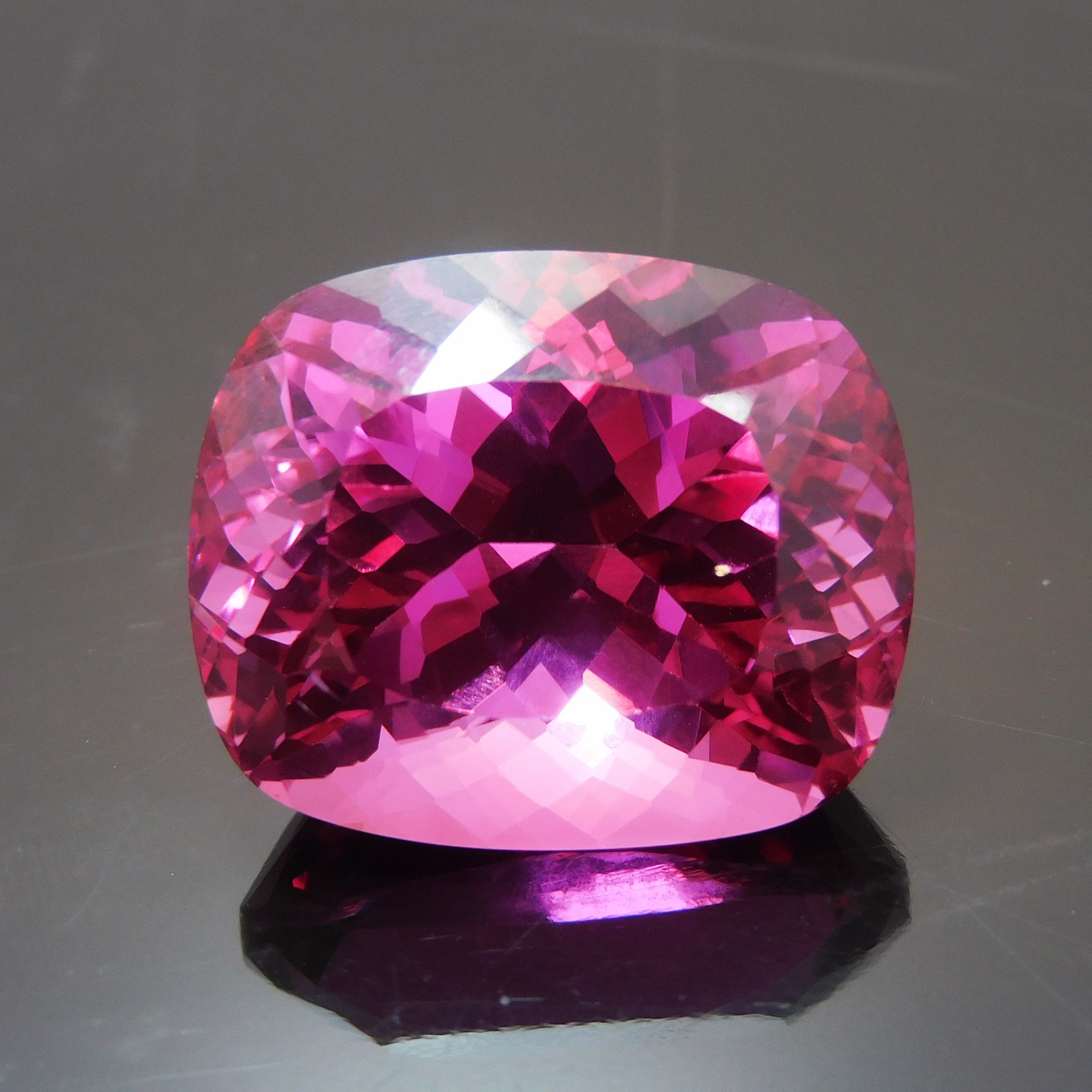 CERTIFIED Natural Pink Sapphire 26.25 Ct Enhanced Loose Gemstone Cushion Cut
