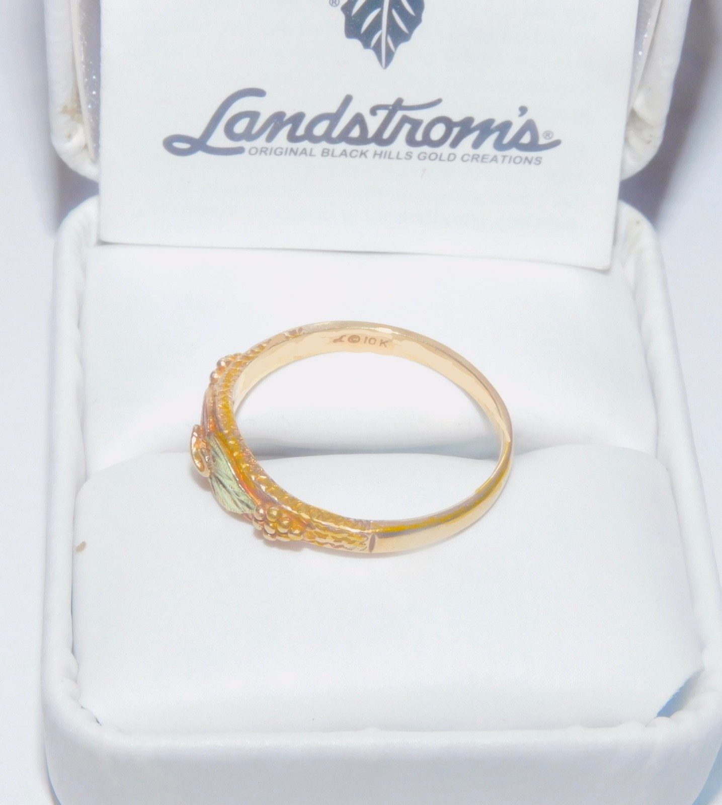Black Hills Gold 10k Ladies Wide Front Band Ring Size 9 1/2