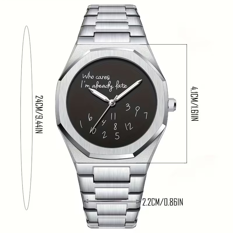 Stylish Slogan Watch Casual Business Quartz Watch